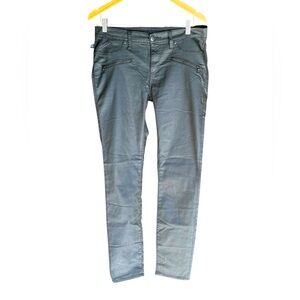 Rock & Republic Coated Skinny Jeans Zip Pocket Moto Style Size 12